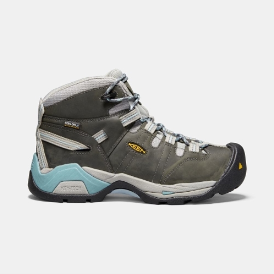 Women's Keen Detroit Xt Mid Waterproof Soft Toe Work Boots Dark Olive | AVR-269583