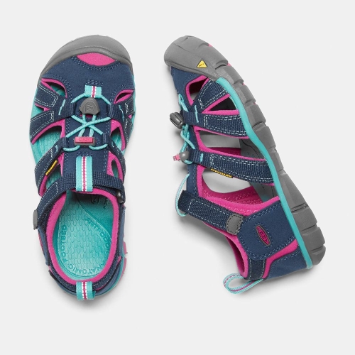 Kids' Keen Seacamp II Cnx Sandals Navy Purple | RIY-192068