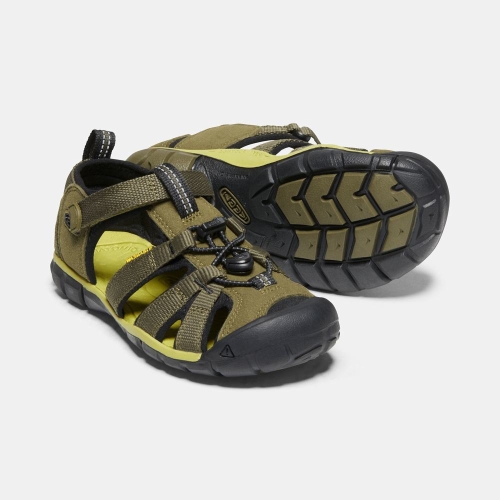 Kids' Keen Seacamp II Cnx Sandals Olive Black | AKC-647981