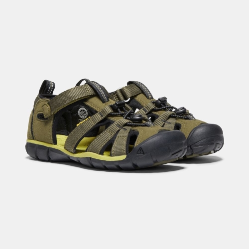Kids' Keen Seacamp II Cnx Sandals Olive Black | AKC-647981