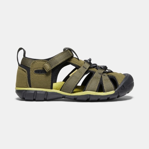 Kids\' Keen Seacamp II Cnx Sandals Olive Black | AKC-647981