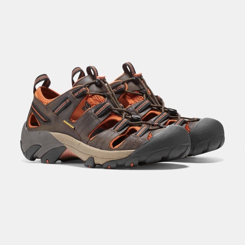 Men's Keen Arroyo II Hiking Sandals Chocolate Orange | YLR-986540