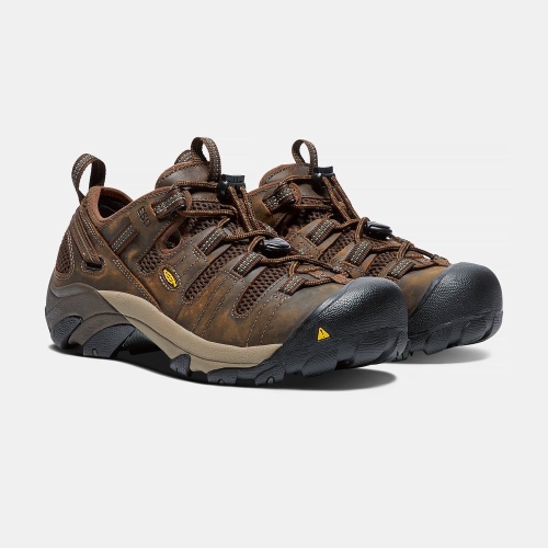 Men's Keen Atlanta Cool Esd Soft Toe Work Shoes Brown | TYV-358276