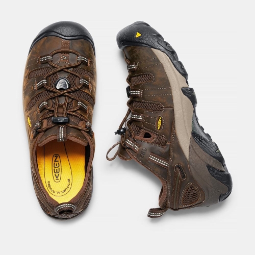 Men's Keen Atlanta Cool Esd Soft Toe Work Shoes Brown | TYV-358276