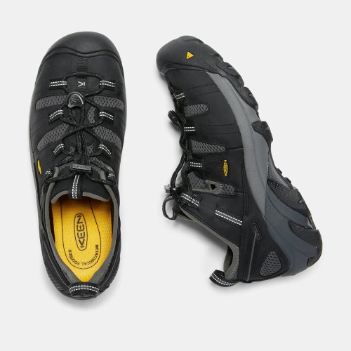 Men's Keen Atlanta Cool Steel Toe Work Shoes Black | GFP-412065