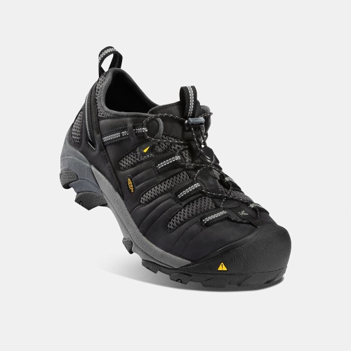 Men's Keen Atlanta Cool Steel Toe Work Shoes Black | GFP-412065