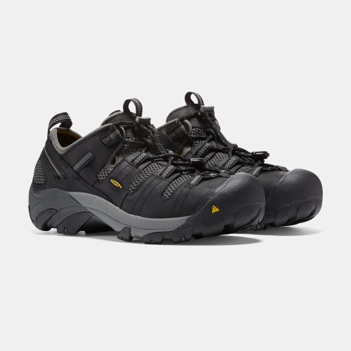 Men's Keen Atlanta Cool Steel Toe Work Shoes Black | GFP-412065