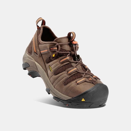 Men's Keen Atlanta Cool Steel Toe Work Shoes Brown | ZCH-274065