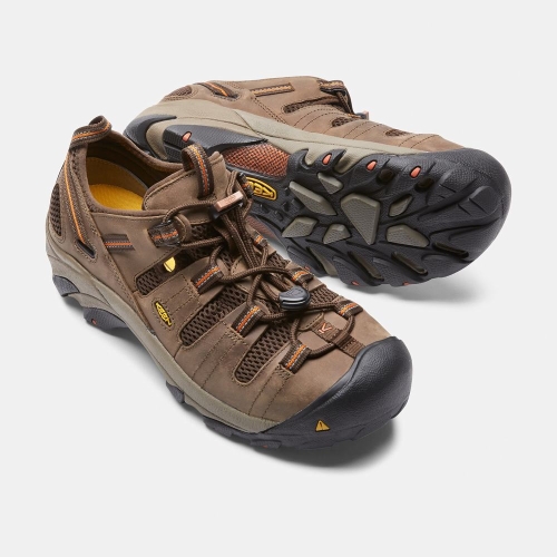 Men's Keen Atlanta Cool Steel Toe Work Shoes Brown | ZCH-274065