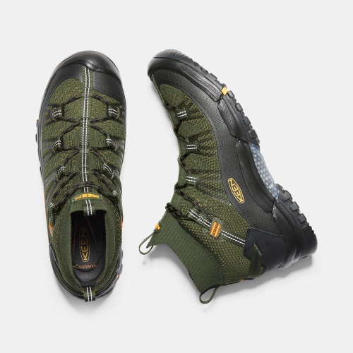 Men's Keen Axis Evo Mid Hiking Boots Olive Black | ZAV-163924