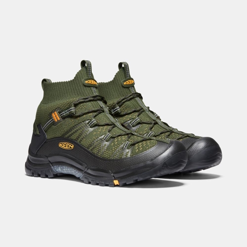 Men's Keen Axis Evo Mid Hiking Boots Olive Black | ZAV-163924