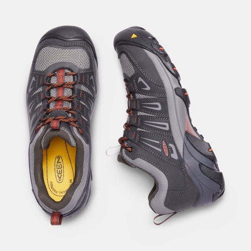 Men's Keen Boulder Low Steel Toe Work Shoes Navy | XVQ-582406