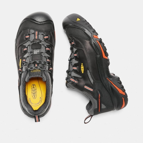 Men's Keen Braddock Low Steel Toe Work Shoes Black | FEA-239058
