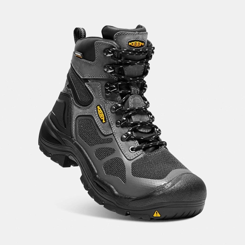 Men's Keen Concord 6 Waterproof Steel Toe Work Boots Grey Black | UJA-843160