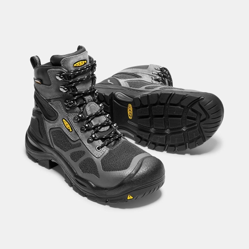 Men's Keen Concord 6 Waterproof Steel Toe Work Boots Grey Black | UJA-843160