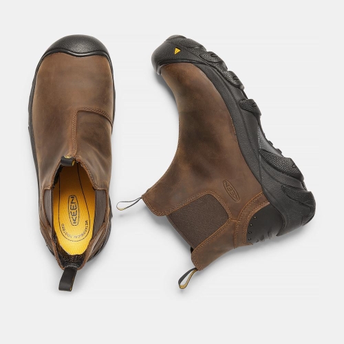 Men's Keen Detroit Steel Toe Work Boots Brown | VWJ-372840