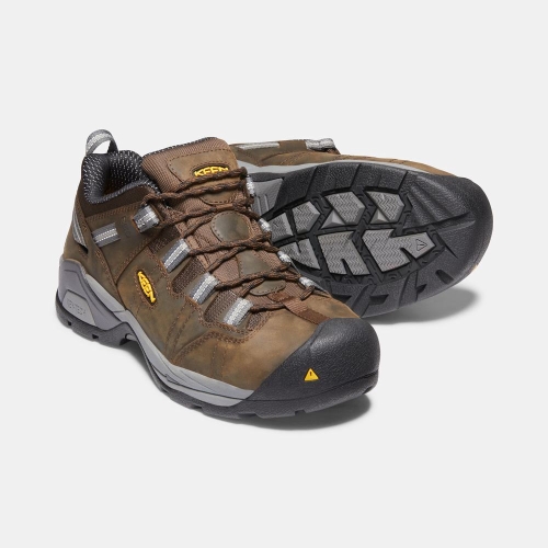Men's Keen Detroit Xt Esd Steel Toe Work Shoes Brown | JOA-674209