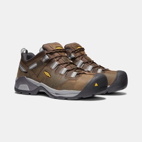 Men's Keen Detroit Xt Esd Steel Toe Work Shoes Brown | JOA-674209
