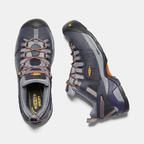 Men's Keen Detroit Xt Steel Toe Work Shoes Navy | QIZ-635102