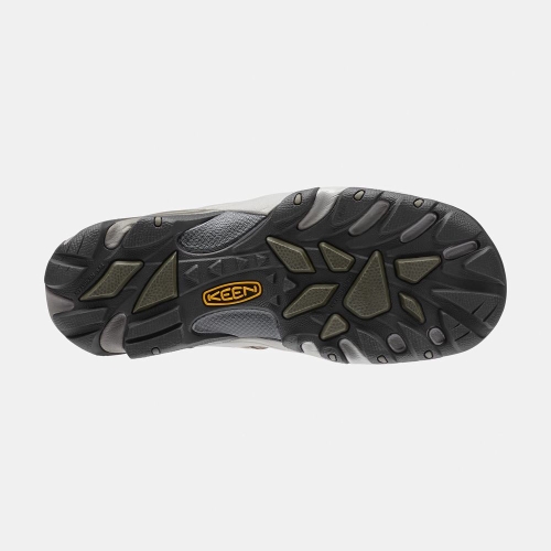 Men's Keen Flint Low Steel Toe Work Shoes Olive | TEL-294586