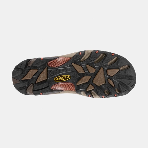 Men's Keen Flint Low Steel Toe Work Shoes Brown | VEI-503981