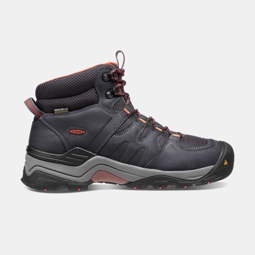 Men\'s Keen Gypsum II Waterproof Mid Hiking Boots Black | WNB-316945