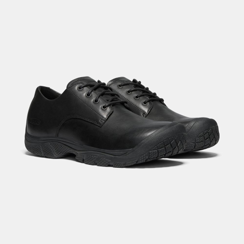Men's Keen Kanteen Oxford Soft Toe Work Shoes Black | SGQ-236487