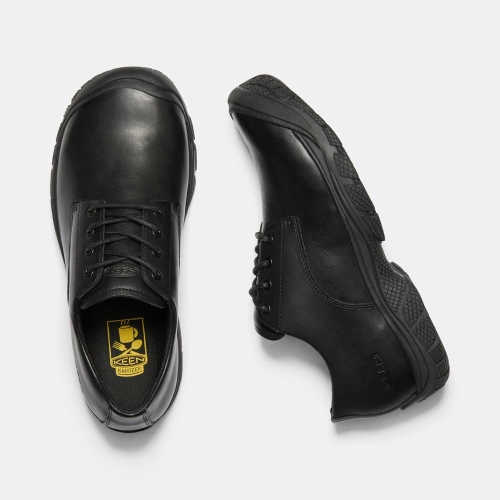 Men's Keen Kanteen Oxford Soft Toe Work Shoes Black | SGQ-236487