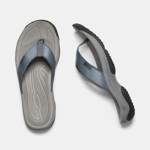 Men's Keen Kona Flip II Flip-Flops Blue Grey | XDK-718506