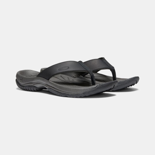 Men's Keen Kona Flip Premium Flip-Flops Black | CSK-920317