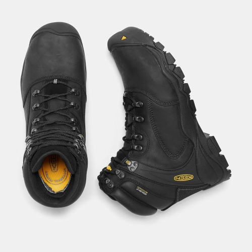 Men's Keen Louisville 6 Steel Toe Work Boots Black | OGK-790265