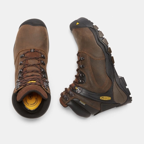 Men's Keen Louisville 6 Steel Toe Work Boots Brown | VFA-973658