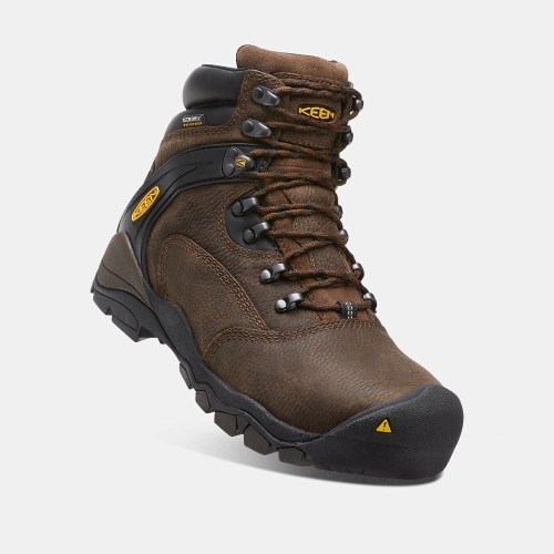 Men's Keen Louisville 6 Steel Toe Work Boots Brown | VFA-973658