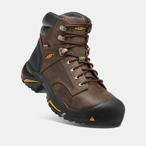 Men's Keen Mt Vernon 6 Steel Toe Work Boots Brown | QSV-265039