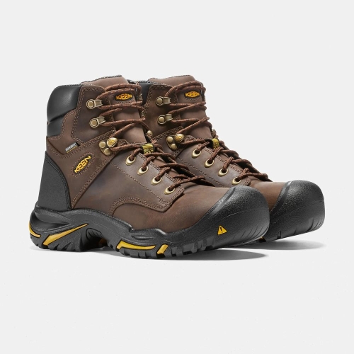 Men's Keen Mt Vernon 6 Steel Toe Work Boots Brown | QSV-265039