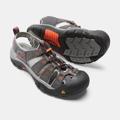 Men's Keen Newport H2 Water Shoes Grey Orange | TPK-730615