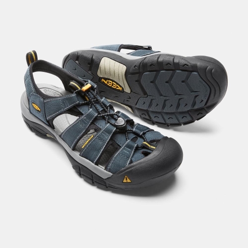 Men's Keen Newport H2 Water Shoes Navy Black | EIN-382750