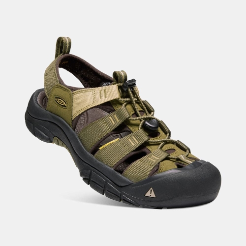 Men's Keen Newport Hydro Hiking Sandals Olive Chocolate | PQB-210759