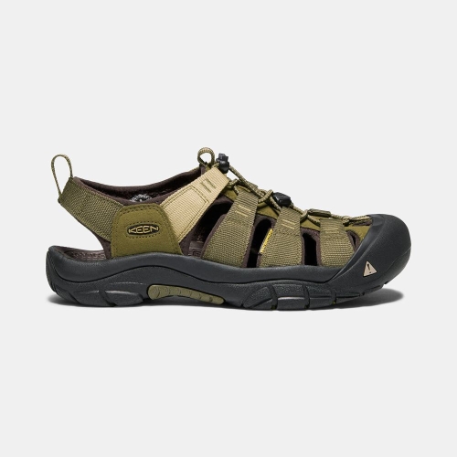 Men\'s Keen Newport Hydro Hiking Sandals Olive Chocolate | PQB-210759
