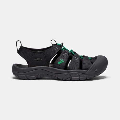 Men\'s Keen Newport Revival Hiking Sandals Black Green | ABE-816703
