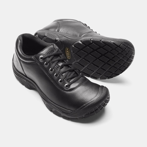 Men's Keen Ptc Dress Oxford Work Shoes Black | NSY-253081
