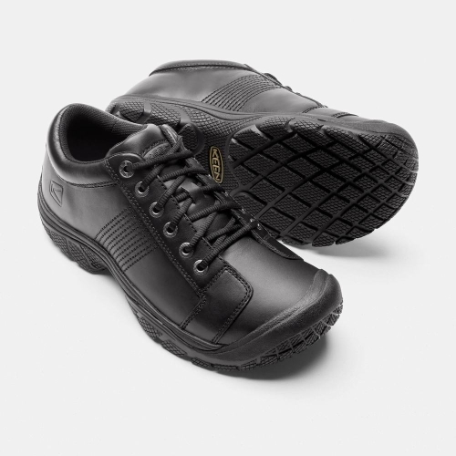 Men's Keen Ptc Oxford Work Shoes Black | TJW-325761