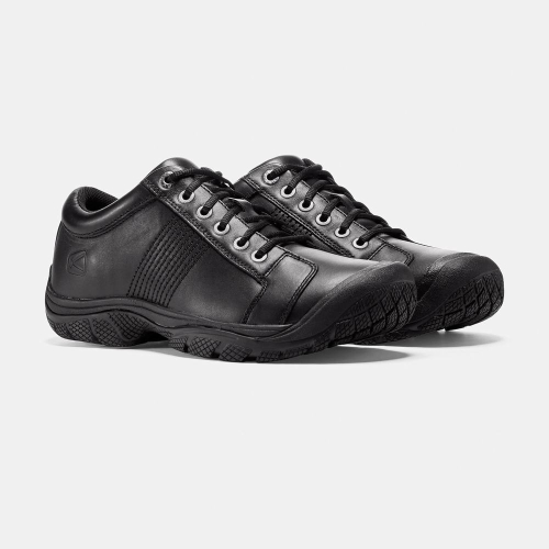 Men's Keen Ptc Oxford Work Shoes Black | TJW-325761