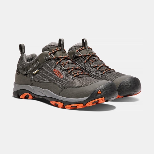 Men's Keen Saltzman Waterproof Hiking Shoes Dark Olive | JEW-026187