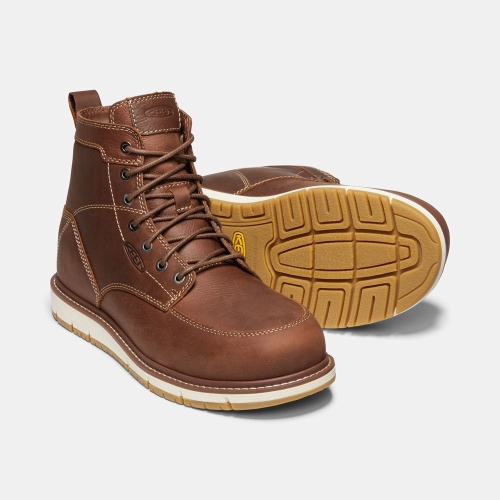 Men's Keen San Jose 6 Aluminum Toe Work Boots Brown | MZD-645391