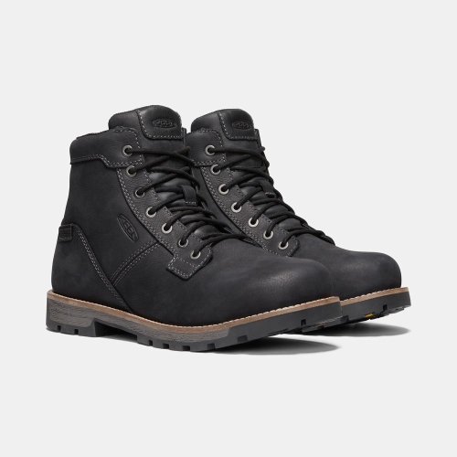 Men's Keen Seattle 6 Waterproof Aluminum Toe Work Boots Black | SUD-580237