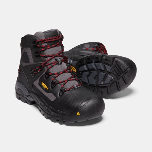 Men's Keen St. Paul 6 Wp Carbon-fiber Toe Work Boots Black | FXB-098351