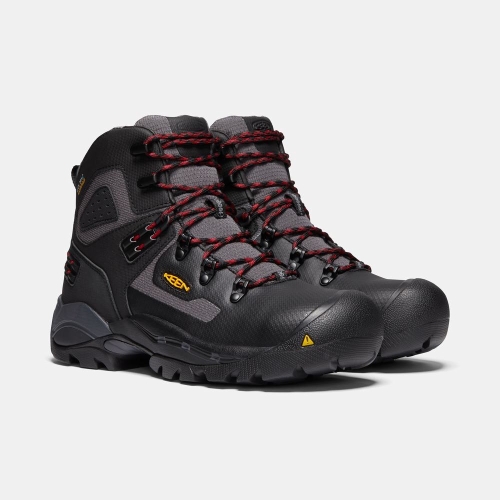 Men's Keen St. Paul 6 Wp Carbon-fiber Toe Work Boots Black | FXB-098351