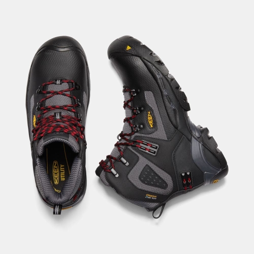 Men's Keen St. Paul 6 Wp Carbon-fiber Toe Work Boots Black | FXB-098351
