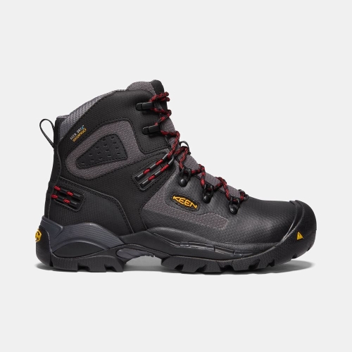 Men\'s Keen St. Paul 6 Wp Carbon-fiber Toe Work Boots Black | FXB-098351